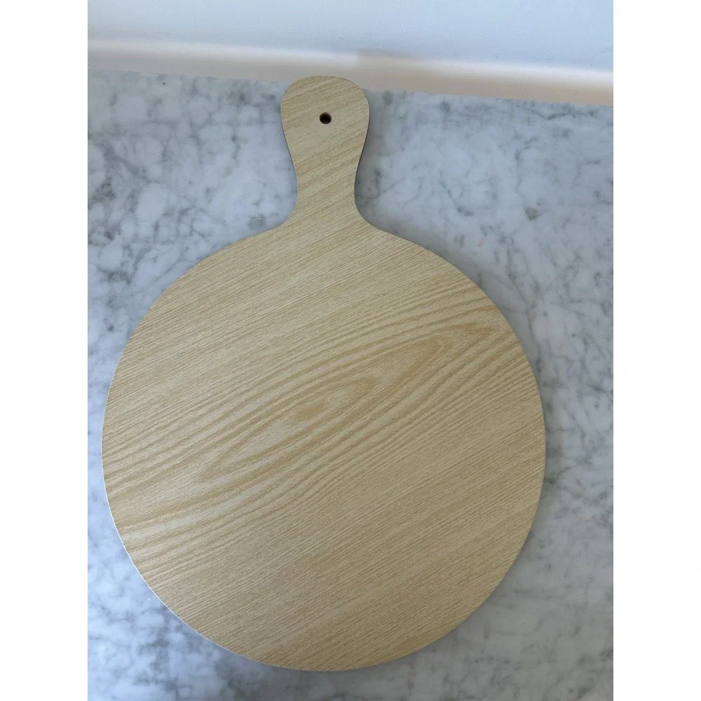 Webb & Bower Floral Round Wood Cutting Board With Handle, 12-Inch, Vintage